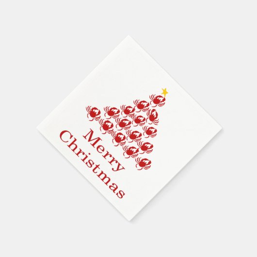 Serviette En Papier Joyeux crabe de Noël (Coin)