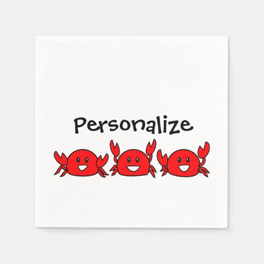 Serviette En Papier Joyeux crabes rouges (Devant)