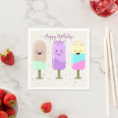 Serviette En Papier Joyeux crème glacée Smiling Bars & Popsicles (En situation)