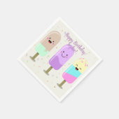 Serviette En Papier Joyeux crème glacée Smiling Bars & Popsicles (Coin)
