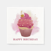 Serviette En Papier Joyeux Cupcake d'anniversaire (Devant)