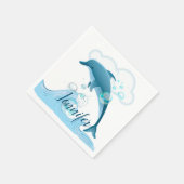 Serviette En Papier Joyeux dauphin de saut avec des bulles (Coin)