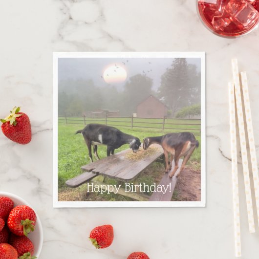 Serviette En Papier Joyeux dimanche de chèvre Anniversaire (En situation)