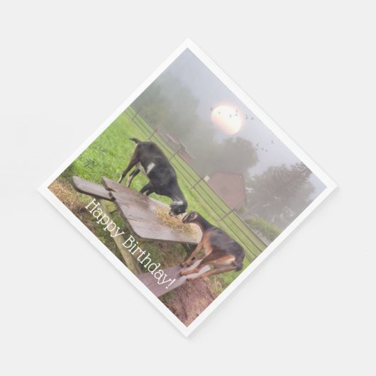 Serviette En Papier Joyeux dimanche de chèvre Anniversaire (Coin)