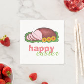 Serviette En Papier Joyeux dîner de Jambon tranché de Pâques (En situation)