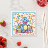 Serviette En Papier Joyeux Dinosaur d'anniversaire (En situation)