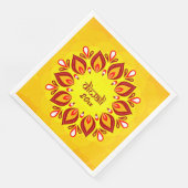 Serviette En Papier Joyeux Diwali Ajouter année Jaune Rouge (Coin)