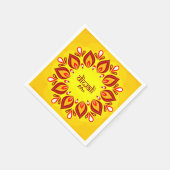 Serviette En Papier Joyeux Diwali Ajouter année Jaune Rouge (Coin)