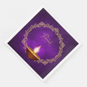 Serviette En Papier Joyeux Diwali violet (Coin)