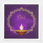 Serviette En Papier Joyeux Diwali violet (Devant)