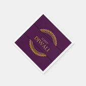 Serviette En Papier Joyeux Diwali violet or élégant moderne (Coin)