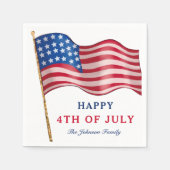 Serviette En Papier Joyeux drapeau 4 juillet américain (Devant)