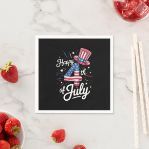 Serviette En Papier Joyeux drapeau américain 4 juillet patriotique USA