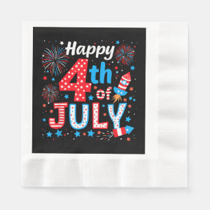 Serviette En Papier Joyeux drapeau américain 4 juillet patriotique USA