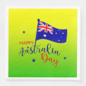 Serviette En Papier Joyeux drapeau Australie Jour Or Vert Grand (Devant)