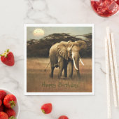 Serviette En Papier Joyeux éléphant d'anniversaire (En situation)