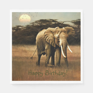 Serviette En Papier Joyeux éléphant d'anniversaire
