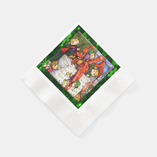 Serviette En Papier Joyeux Elfes Envelopper présent Cocktail Papier Na (Coin)