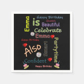 Serviette En Papier Joyeux Emma en papier d'anniversaire (Devant)