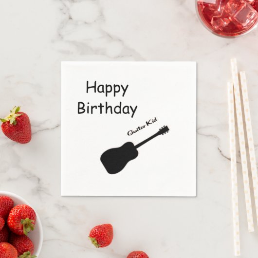 Serviette En Papier Joyeux enfant guitare d'anniversaire (En situation)