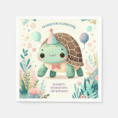 Serviette En Papier Joyeux Enfants Cute Tortoise fête d'anniversaire (Devant)