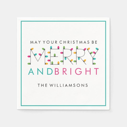 Serviette En Papier Joyeux et brillant feu d'arbre de Noël festif (Devant)