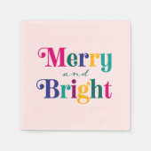 Serviette En Papier Joyeux et brillant Noël Fêtes colorées (Devant)