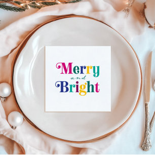 Serviette En Papier Joyeux et brillant Noël Fêtes colorées