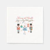 Serviette En Papier Joyeux et brillant Nutcracker Ballet Noël (Devant)