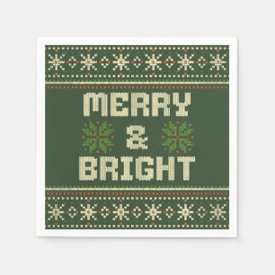 Serviette En Papier Joyeux et brillant pull de Noël Nordic Knit
