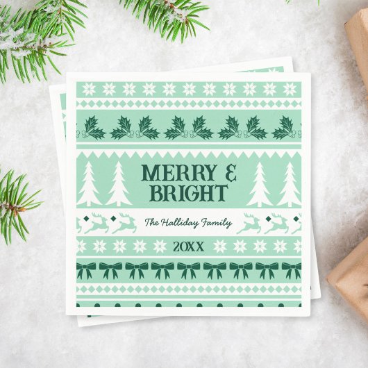 Serviette En Papier Joyeux et brillant Sweat de Noël Mint Green