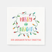 Serviette En Papier Joyeux et brillants feux de Noël (Devant)