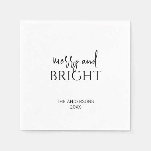 Serviette En Papier Joyeux et Joyeux Noël (Devant)