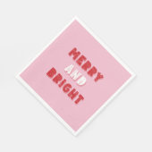 Serviette En Papier Joyeux et lumineux, Joyeux Noël, Noël, Rose (Coin)