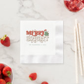 Serviette En Papier Joyeux et lumineux Noël rétro (En situation)