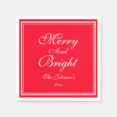 Serviette En Papier Joyeux Et Lumineux Nom De Noël Papier De Vacances (Devant)