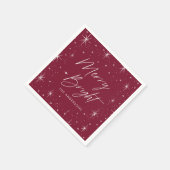 Serviette En Papier Joyeux et lumineux Script Bourgogne (Coin)