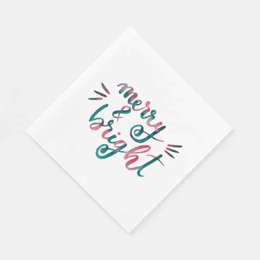 Serviette En Papier Joyeux et lumineux - vert et rose (Coin)