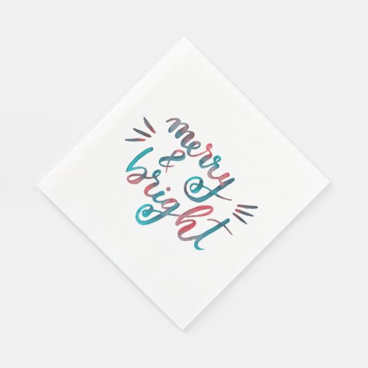 Serviette En Papier Joyeux et lumineux - vert et rouge (Coin)