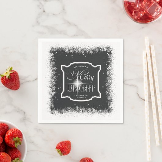 Serviette En Papier Joyeux et neige brillante Noël ID591 (En situation)