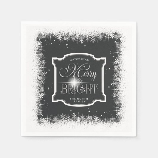 Serviette En Papier Joyeux et neige brillante Noël ID591 (Devant)