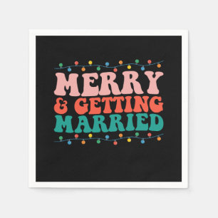 Serviette En Papier Joyeux Et Se Marier Couple Noël Super