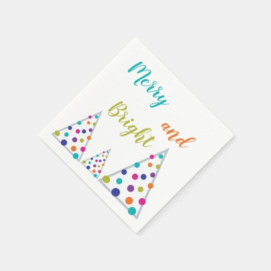 Serviette En Papier Joyeux et turquoise sapin de Noël (Coin)