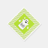 Serviette En Papier Joyeux Fantôme, fête d'Halloween verte (Coin)