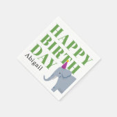Serviette En Papier Joyeux fête d'anniversaire Animal Elephant avec no (Coin)