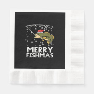 Serviette En Papier Joyeux Fish Noël Poisson Pêche Xmas 