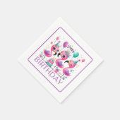 Serviette En Papier Joyeux Flamants roses d'anniversaire (Coin)