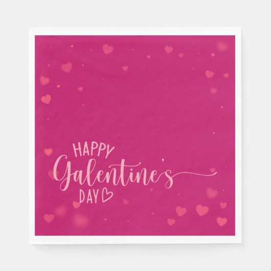 Serviette En Papier Joyeux Galentine's Day rose rouge (Devant)