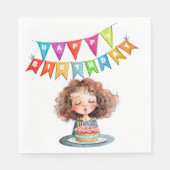 Serviette En Papier Joyeux gâteau d'anniversaire (Devant)