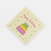 Serviette En Papier Joyeux gâteau d'anniversaire bougie Whimsical (Coin)